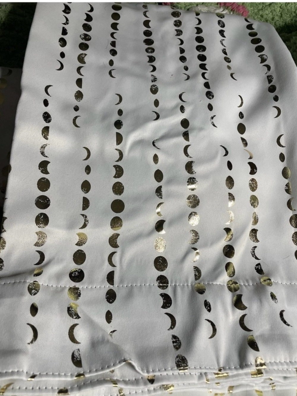 Metallic Gold Moon Phase Tapestry in White